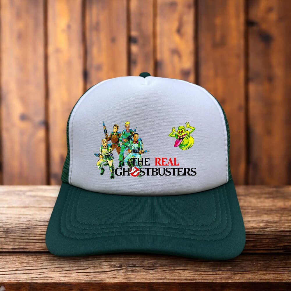Ghostbusters Mens Trucker Hat Green Snapback Retro Logo 80s Baseball Cap